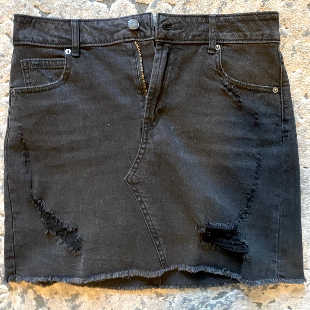 Black Denim Skirt